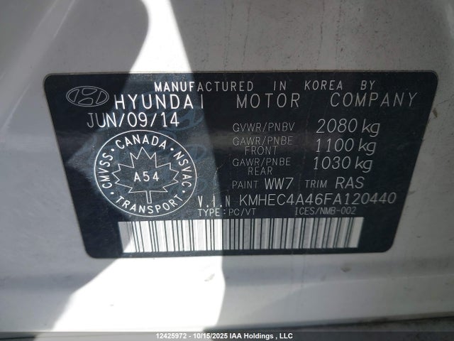 Hyundai dohc mpi theta ii 2015 KMHEC4A46FA120440 Image 18
