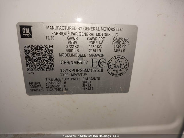 Продаж на аукціоні авто 2021 Cadillac Xt6 Premium Luxury, vin: 1GYKPDRS5MZ157518, номер лоту: 12426074
