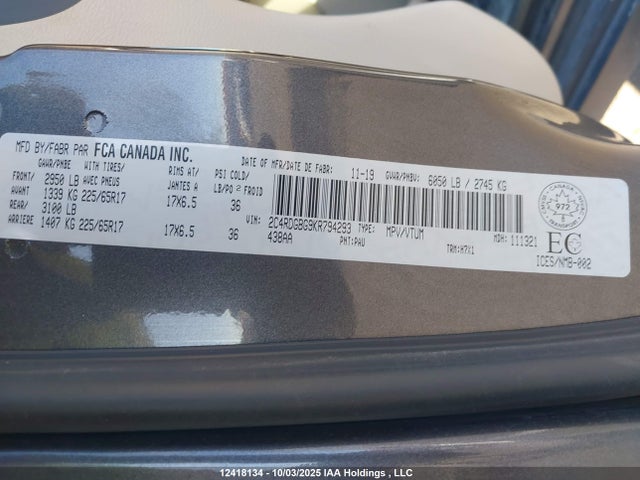 Dodge Grand Caravan 2019 2C4RDGBG9KR794293 Image 18