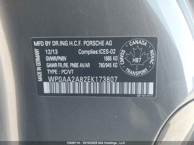 Продажа на аукционе авто 2014 Porsche Cayman, vin: WP0AA2A82EK173807, номер лота: 12426114