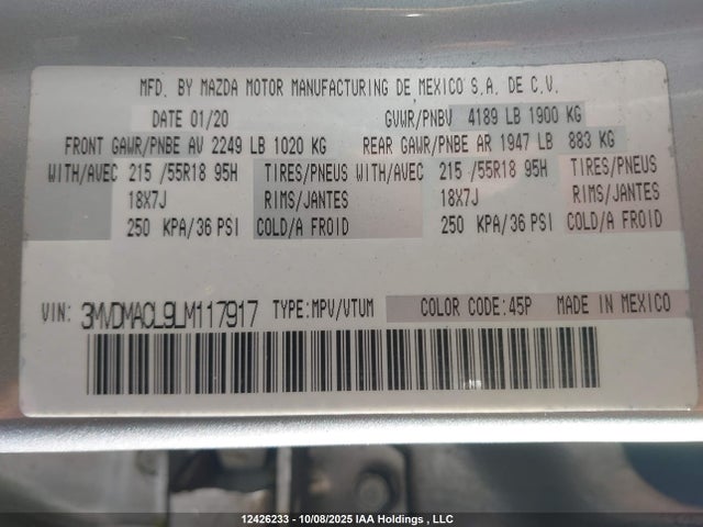 Mazda py 2020 3MVDMACL9LM117917 Image 9