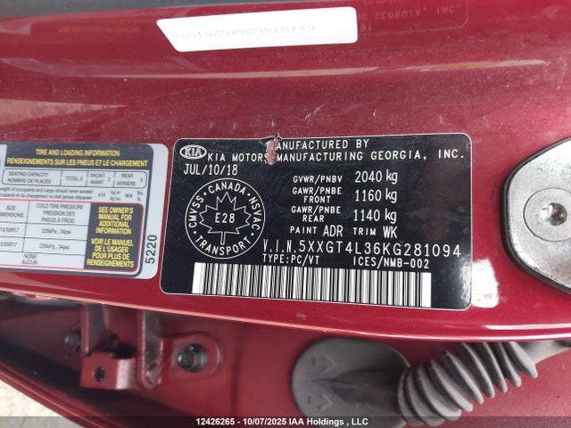 5XXGT4L36KG281094 KIA gdi