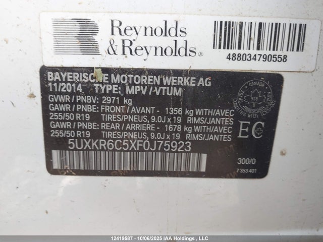 BMW X5 2015 5UXKR6C5XF0J75923 Image 9