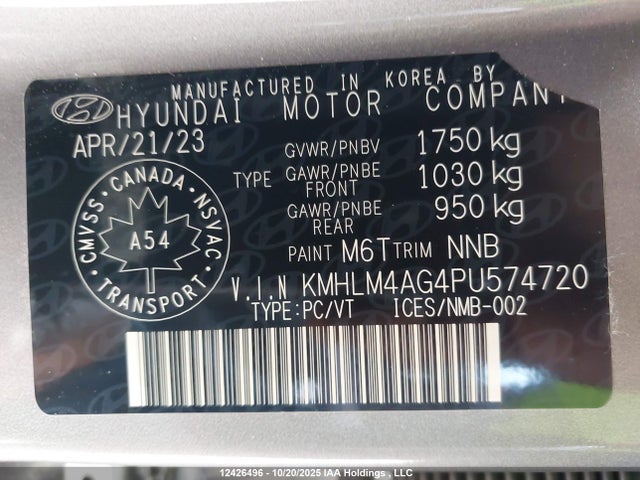 Hyundai Elantra 2023 KMHLM4AG4PU574720 Image 9