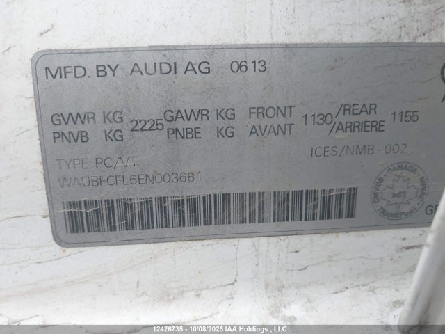 Audi flex fuel engine 2014 WAUBFCFL6EN003681 Image 9