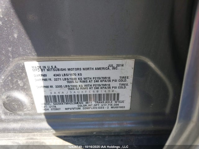 4A4AJ3AUXFE601490 Mitsubishi RVR