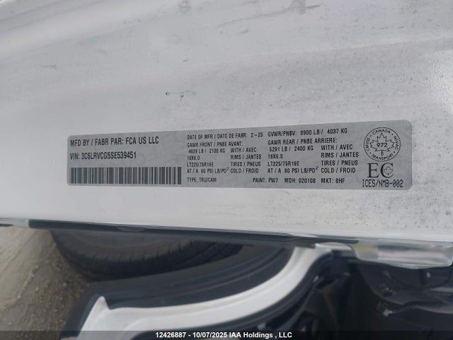 RAM 2025 2025 3C6LRVCG5SE539451 Image 9
