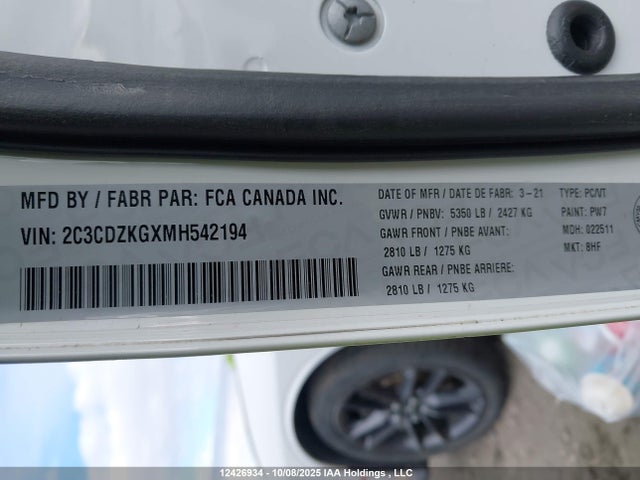 2C3CDZKGXMH542194 Dodge Challenger Gt Awd