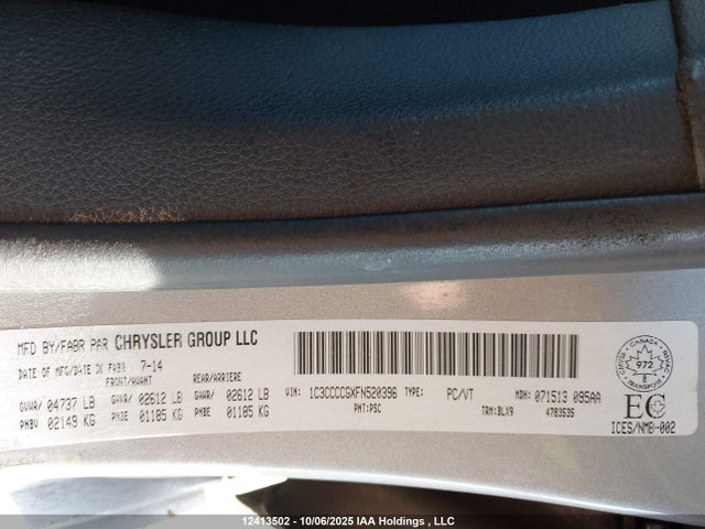 1C3CCCCGXFN520396 Chrysler 200