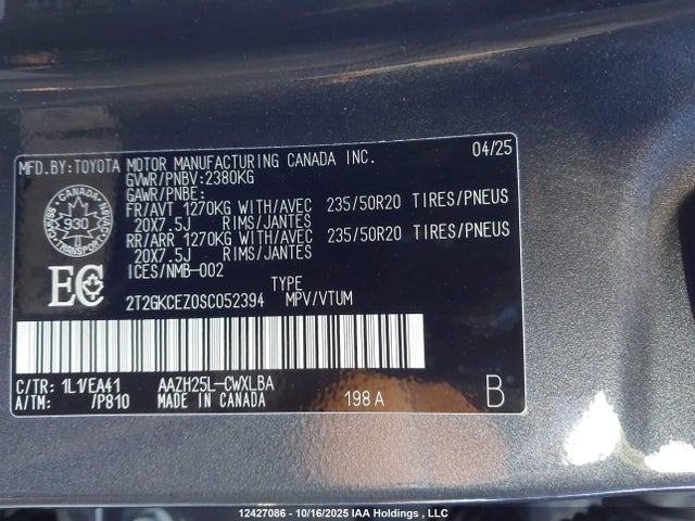 2025 Lexus Nx 350h 350h მანქანა იყიდება აუქციონზე, vin: 2T2GKCEZ0SC052394, აუქციონის ნომერი: 12427086