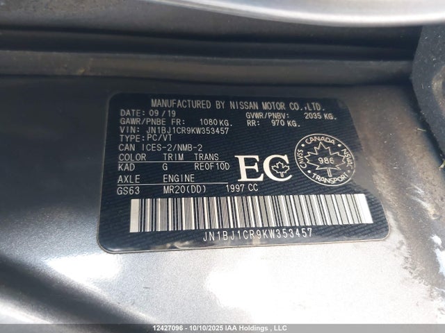 JN1BJ1CR9KW353457 Nissan 2019