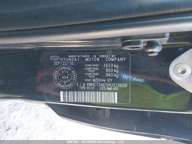 KMHCT5AE5HU313668 Hyundai 2017