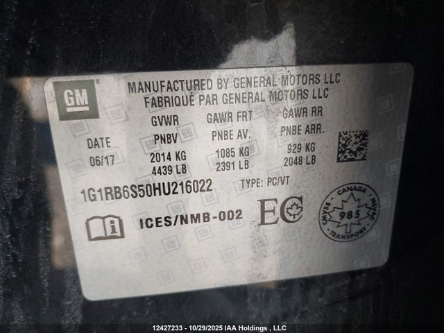 1G1RB6S50HU216022 Chevrolet Volt Premier