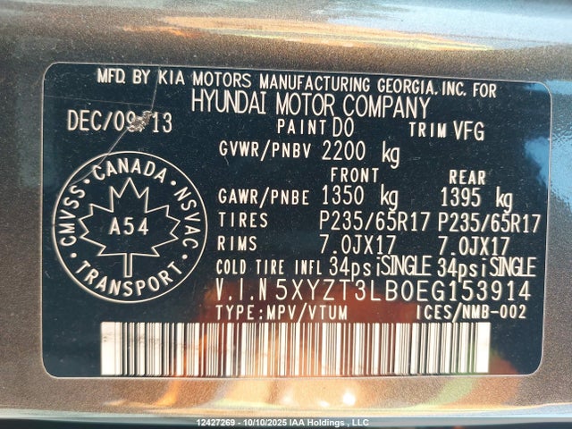 5XYZT3LB0EG153914 Hyundai gdi theta