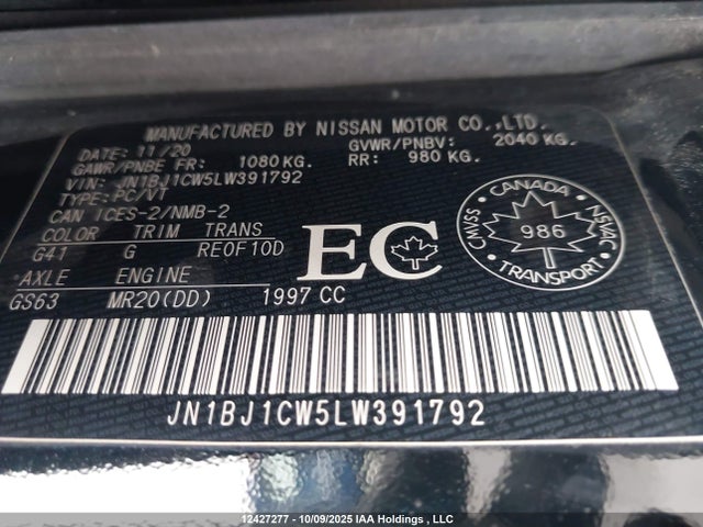 JN1BJ1CW5LW391792 Nissan ROGUE SPORT