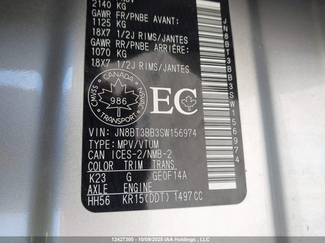 Nissan Rogue 2025 JN8BT3BB3SW156974 Image 9