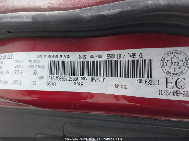 1C4PJMDS3GW129260 Jeep Cherokee