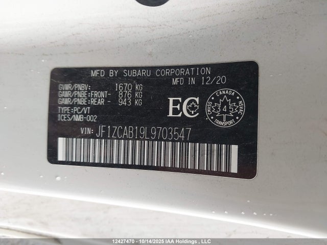 Subaru na 2020 JF1ZCAB19L9703547 Image 9