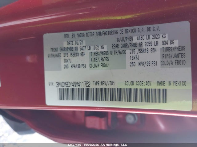 Продажа на аукционе авто 2022 Mazda Cx-30 Gt W/turbo, vin: 3MVDMBDY4NM411762, номер лота: 12427486