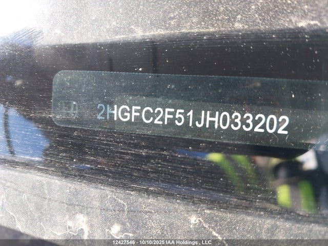 2018 Honda Civic Lx მანქანა იყიდება აუქციონზე, vin: 2HGFC2F51JH033202, აუქციონის ნომერი: 12427546