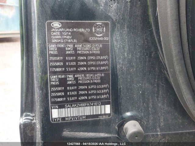 Land Rover LR4 2015 SALAK2V66FA741613 Image 19