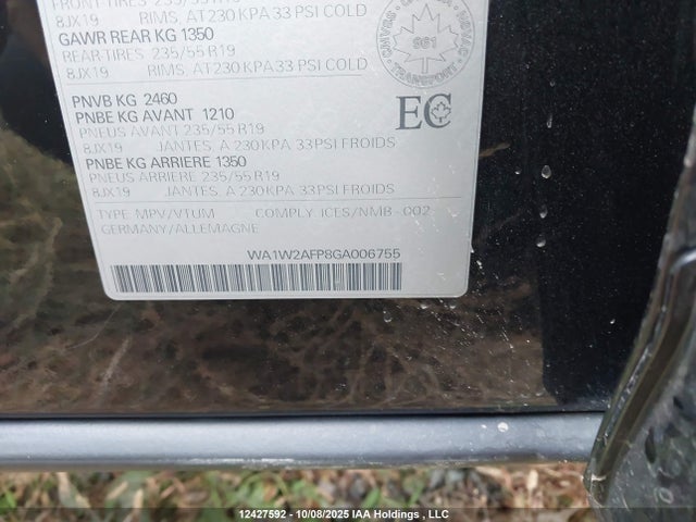 WA1W2AFP8GA006755 Audi flex fuel - e85