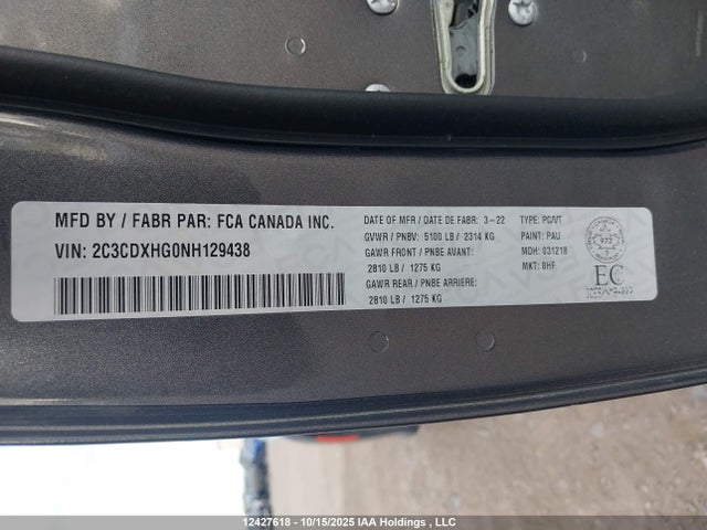 2C3CDXHG0NH129438 Dodge Charger