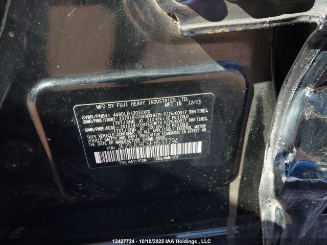 Продажа на аукционе авто 2014 Subaru Forester 2.5i Limited Package, vin: JF2SJCHC6EH537794, номер лота: 12427724