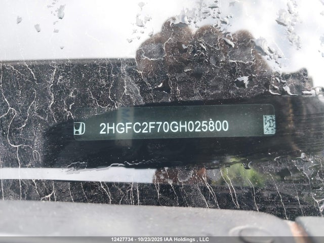12427734 :رقم المزاد ، 2HGFC2F70GH025800 vin ، 2016 Honda Civic Ex مزاد بيع