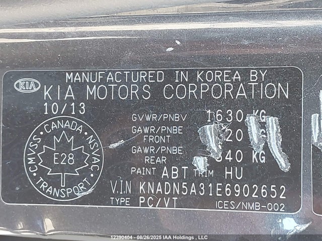 KIA dohc gamma 2014 KNADN5A31E6902652 Image 9