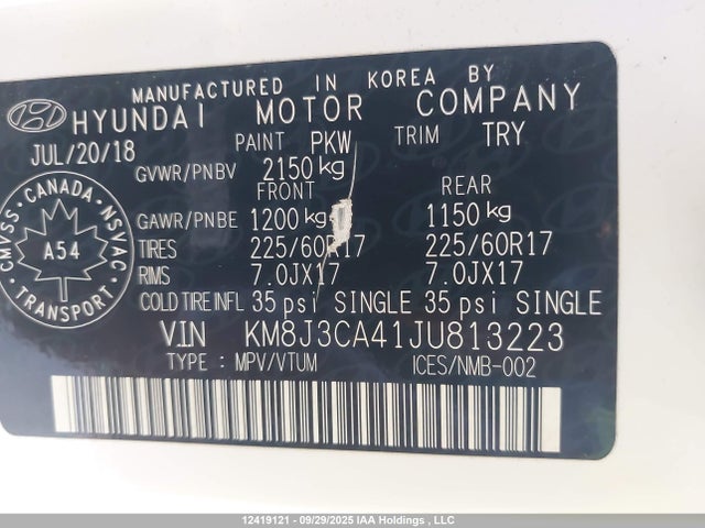 Hyundai gdi nu 2018 KM8J3CA41JU813223 Image 9
