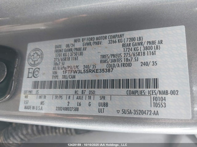 1FTFW3L55RKE35387 Ford 5.0l-4v