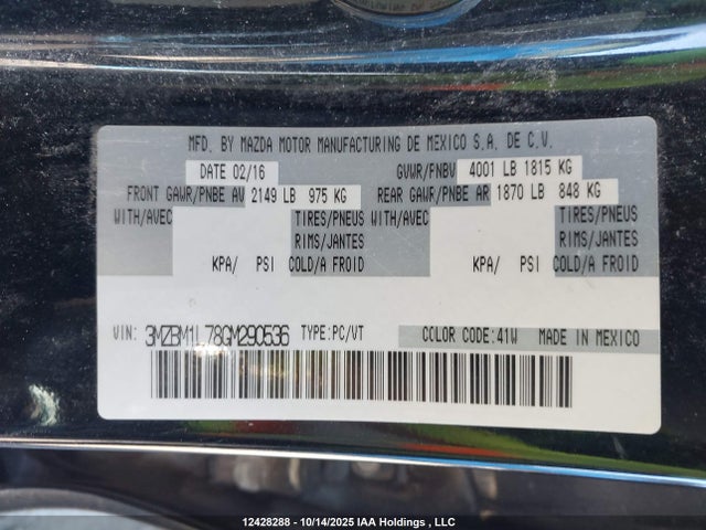 3MZBM1L78GM290536 Mazda pe