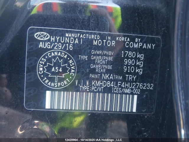 Продаж на аукціоні авто 2017 Hyundai Elantra Gl, vin: KMHD84LF4HU276232, номер лоту: 12428964