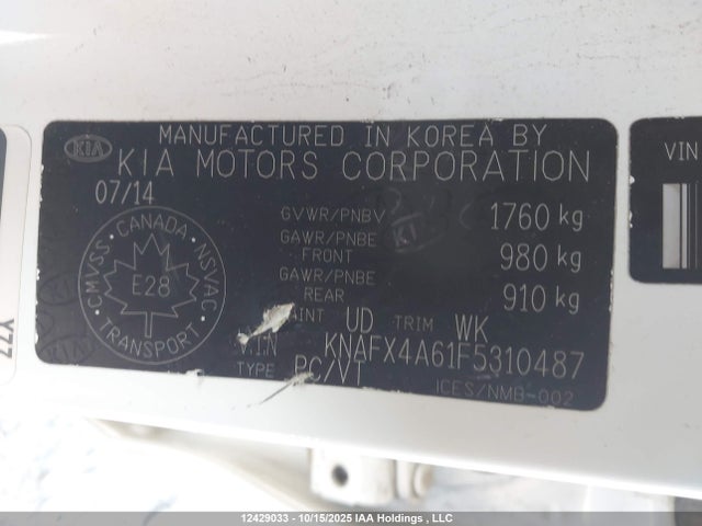 KIA dohc mpi nu 2015 KNAFX4A61F5310487 Image 18