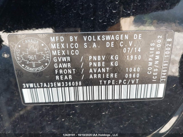 3VWLL7AJ3EM336098 Volkswagen Jetta