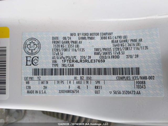 Ford Ranger Raptor 2024 1FTER4LR3RLE37659 Image 18