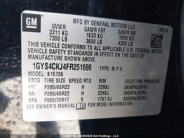 1GYS4CKJ4FR251686 Cadillac l86 - vvt, afm, e85 max, aluminum