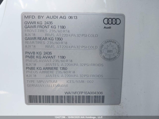 Audi Tdi 2014 WA1VFCFP1EA004306 Image 9