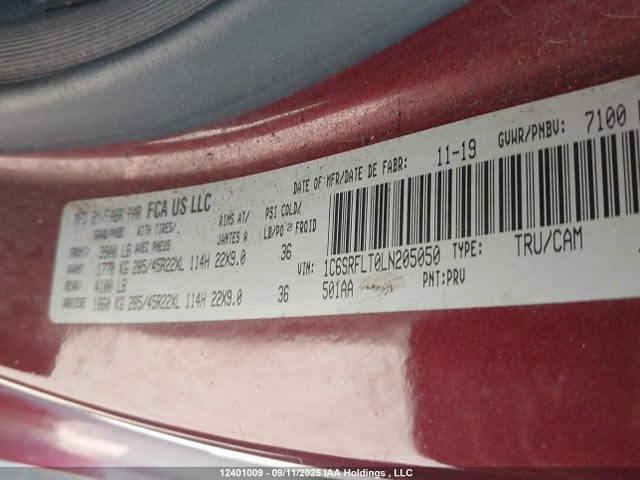 RAM 2020 2020 1C6SRFLT0LN205050 Image 9