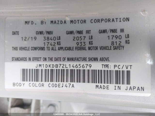 Mazda pe 2020 JM1DKDB72L1465679 Image 9