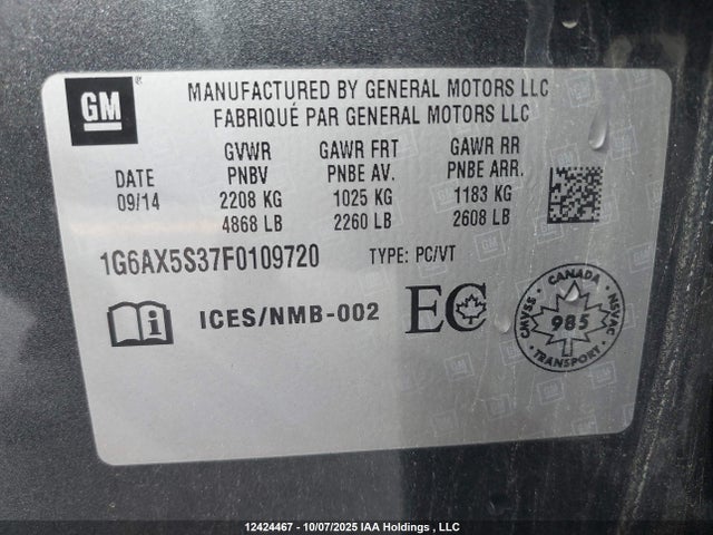 Cadillac lfx 2015 1G6AX5S37F0109720 Image 19