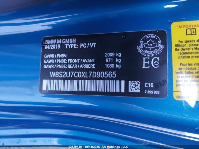 WBS2U7C0XL7D90565 BMW M2