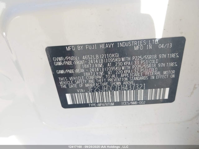 JF2SJHDC7EH437321 Subaru 2.5turbo c0