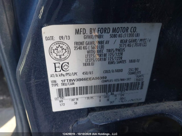 Ford 2014 2014 1FT8W3B66EEA56359 Image 9