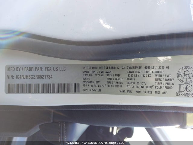 1C4RJHBG2R8521734 Jeep Grand Cherokee Limited