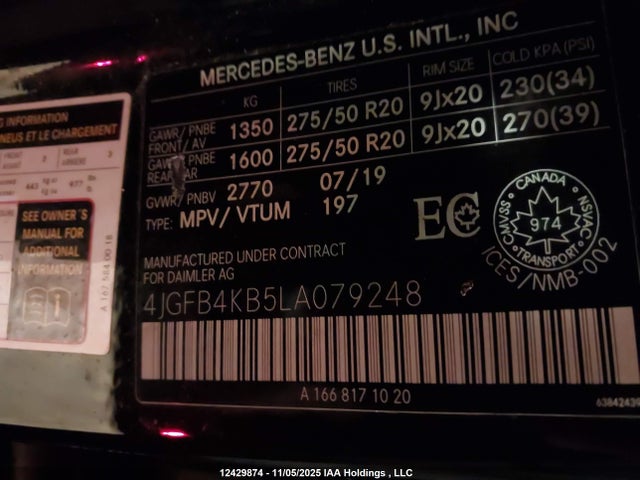 Продаж на аукціоні авто 2020 Mercedes-benz Gle 350 4matic, vin: 4JGFB4KB5LA079248, номер лоту: 12429874