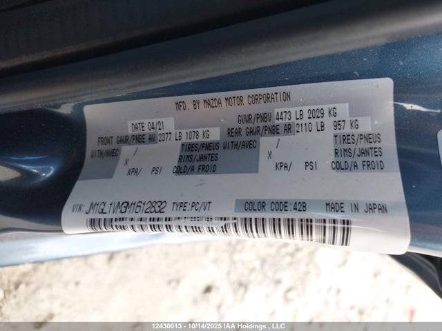 Mazda py cylinder deactiviation 2021 JM1GL1VM3M1612832 Image 9