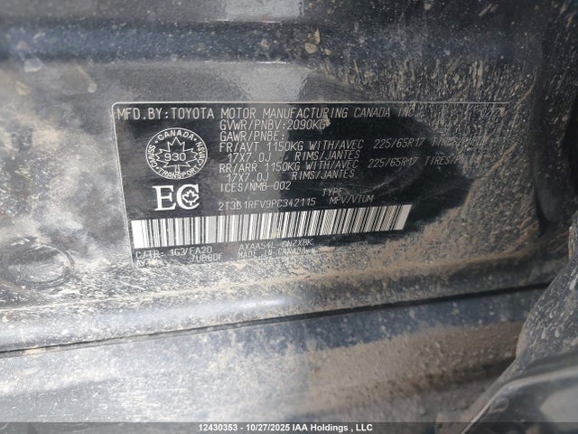 Продажа на аукционе авто 2023 Toyota Rav4 Le, vin: 2T3B1RFV9PC342115, номер лота: 12430353