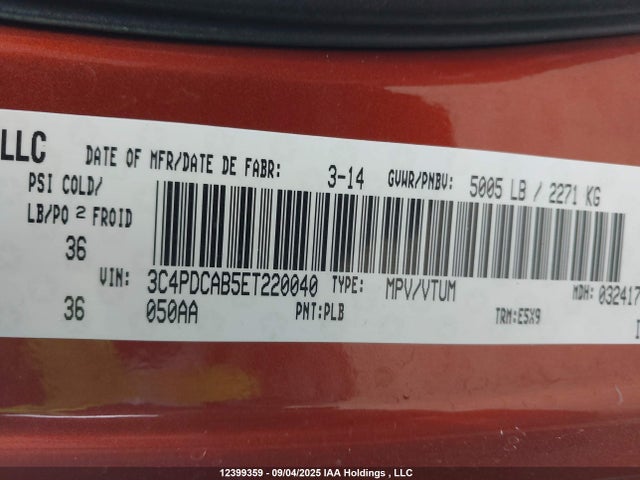 Dodge 2014 2014 3C4PDCAB5ET220040 Image 9